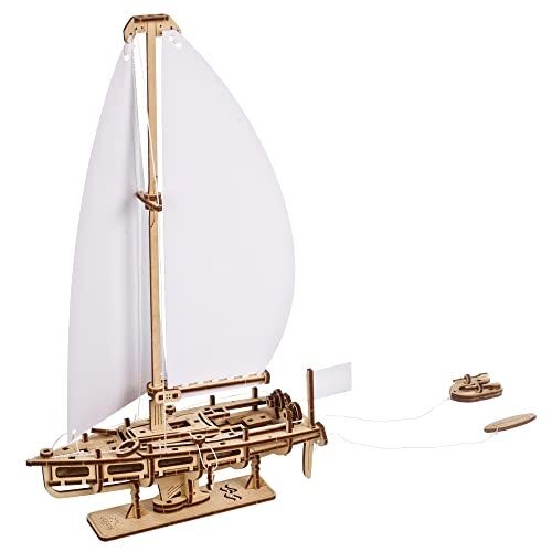 Ugears Ocean Beauty Yacht: 3D Wooden Mechanical Model Boat Kit