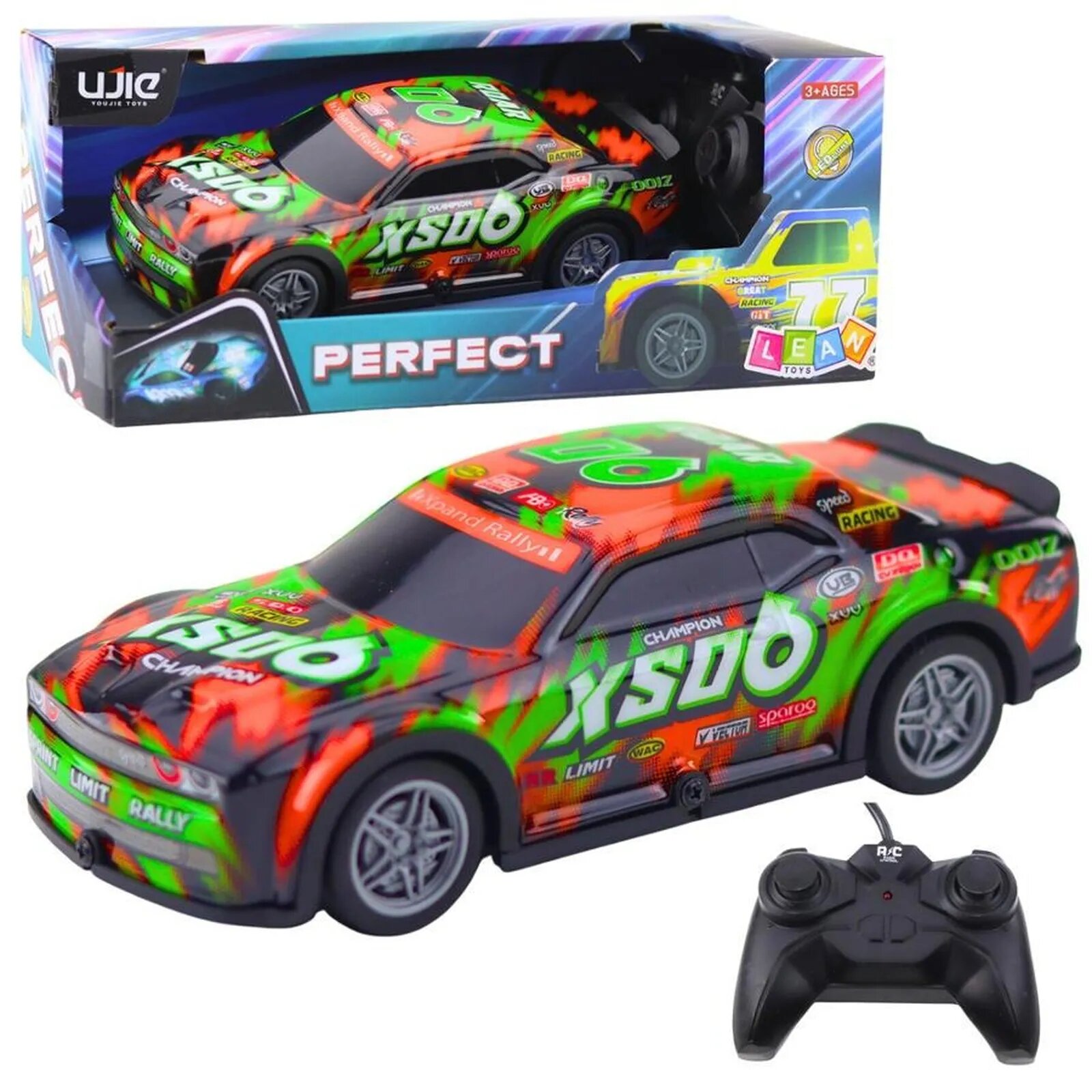 Gearbox Kool Speed Luminous Remote Control Car, Light Up RC Car Toys