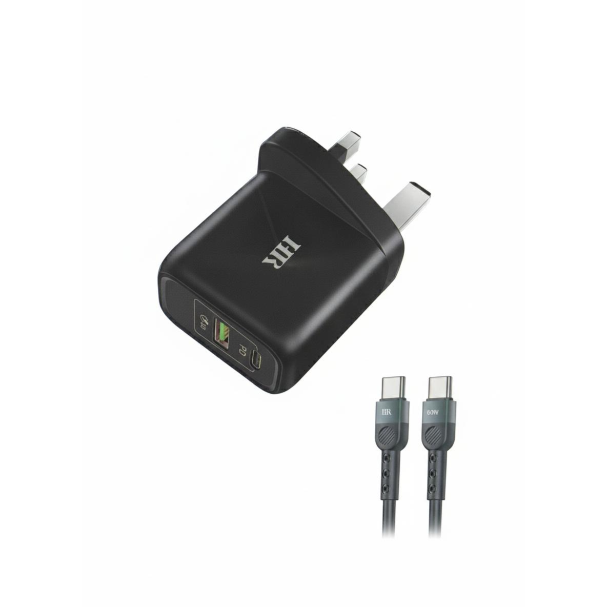 HR Home Charger/ Pd 20W/ With Type-C To Type-C/ USB + USB-C Input / HR 102