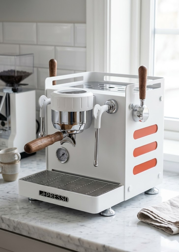 LePresso Bellissimo Triple Boiler 15 Bar Coffee Machine with Dual Italian Pump - White