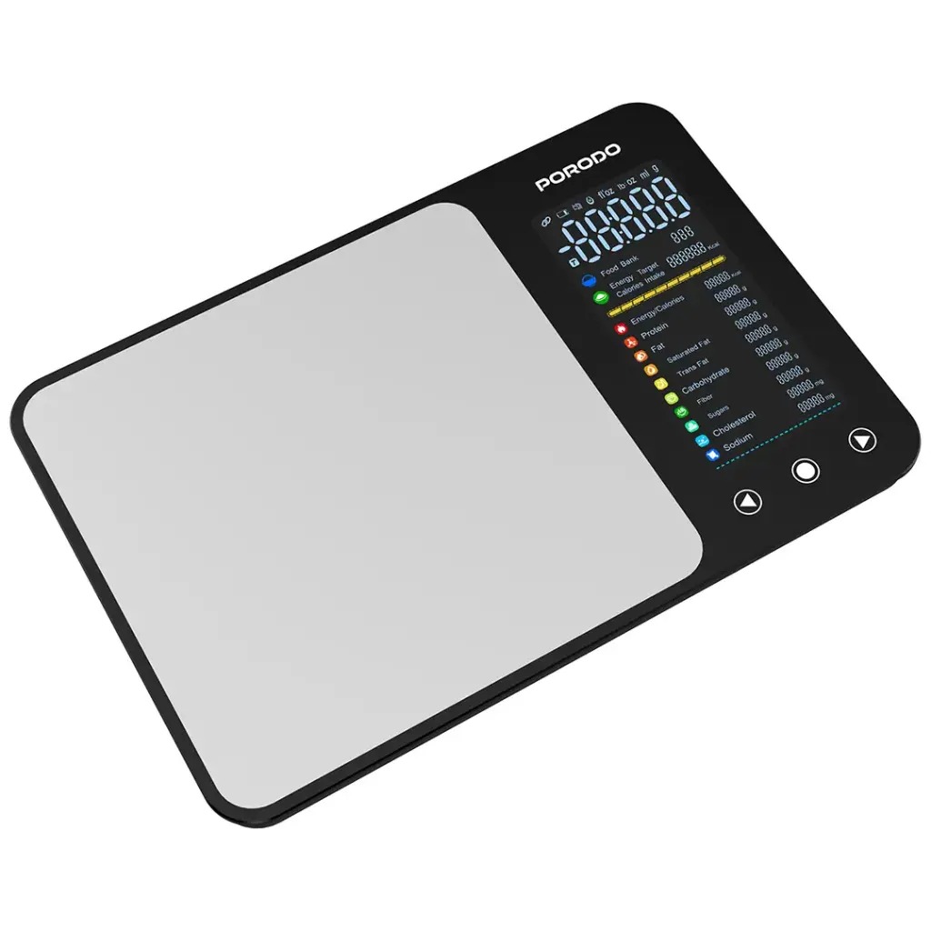Porodo Lifestyle Kalio Smart Food Kitchen Scale with Nutritional Calculator - Silver