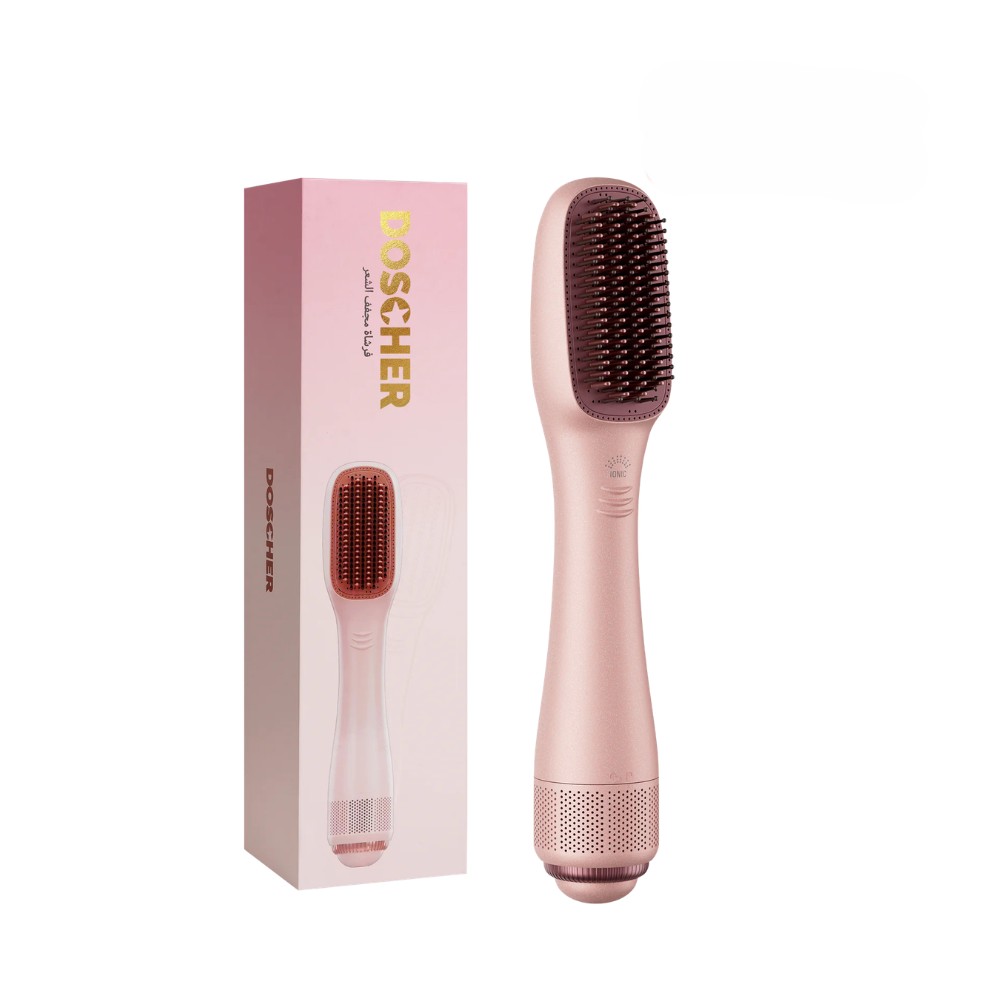 DOSCHER 3-in-1 Hair Dryer Brush & Styler - Pink