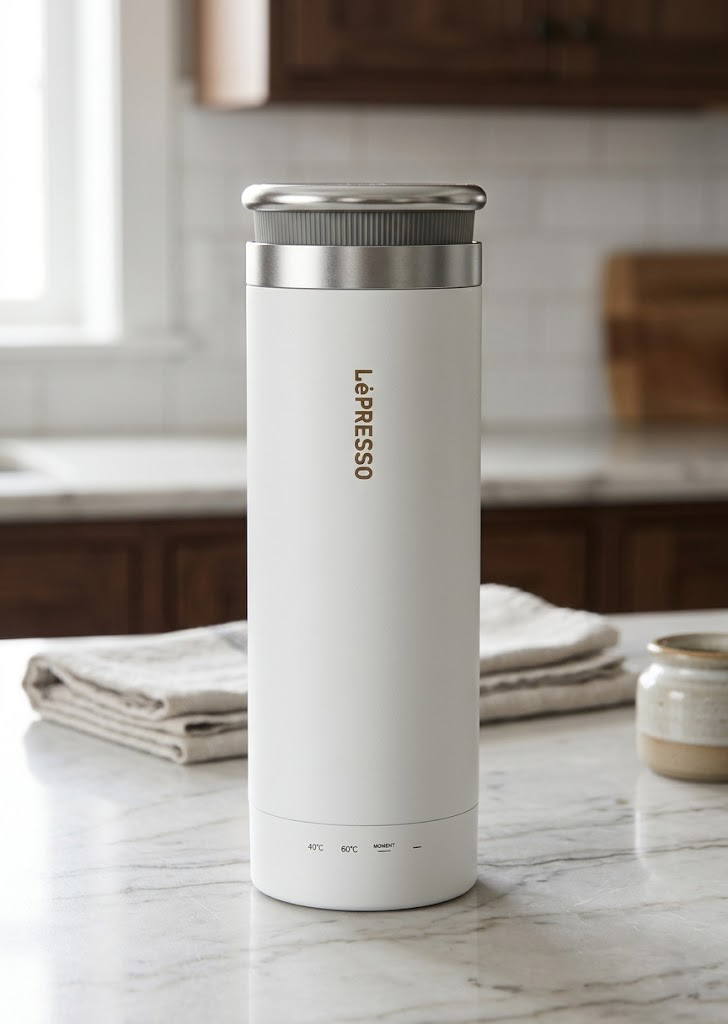 LePresso Electric Kettle with Adjustable Temperature Control - White