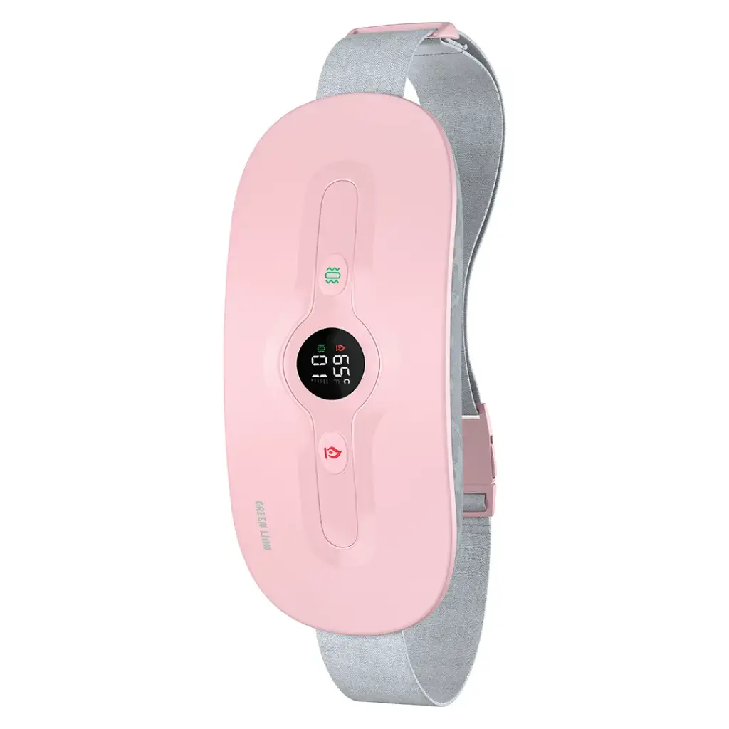 Green Lion Heating Pad / Rapid Heating / Battery-Powered / 4 Heat & Vibration Modes / Display Screen/ Pink