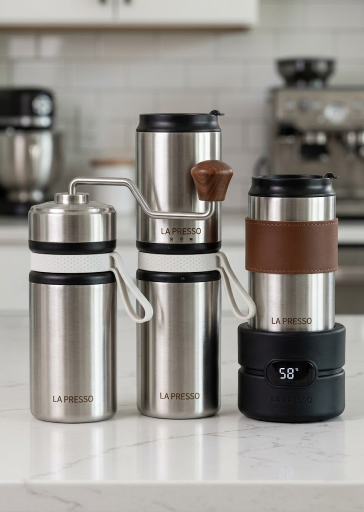 LePresso Grindo Quattro 4-In-1 Outdoor Coffee Set - Silver
