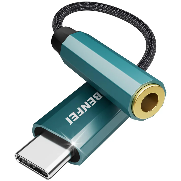 BENFEI USB C to Audio Jack Adapter with DAC chipset, USB-C to 3.5mm Female Headphone