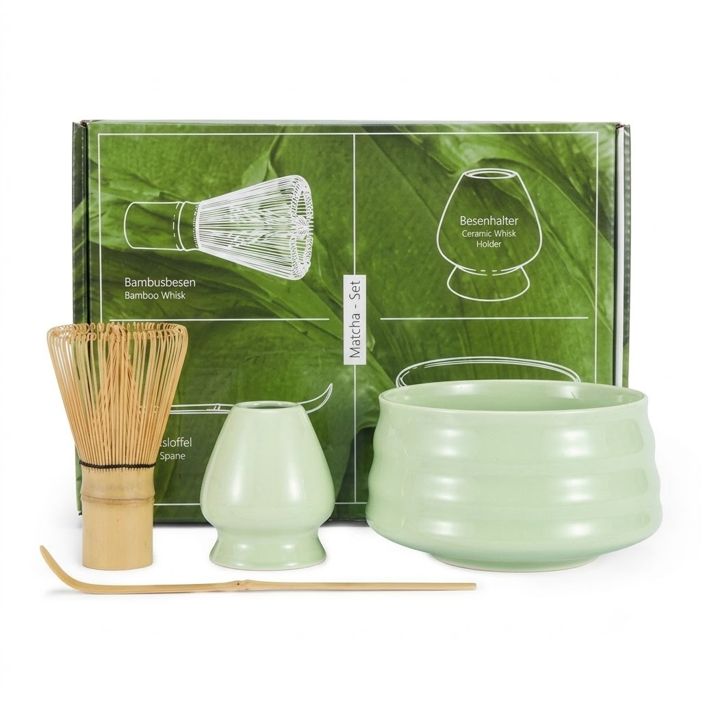 Matcha Whisk Set, 4pcs Japanese Tea Set