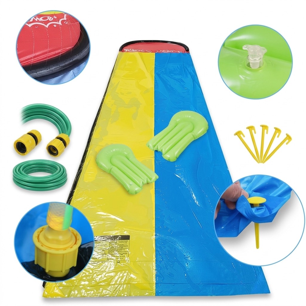 Surf Double Water Slides with 2 Aquaplanes – 480x140cm