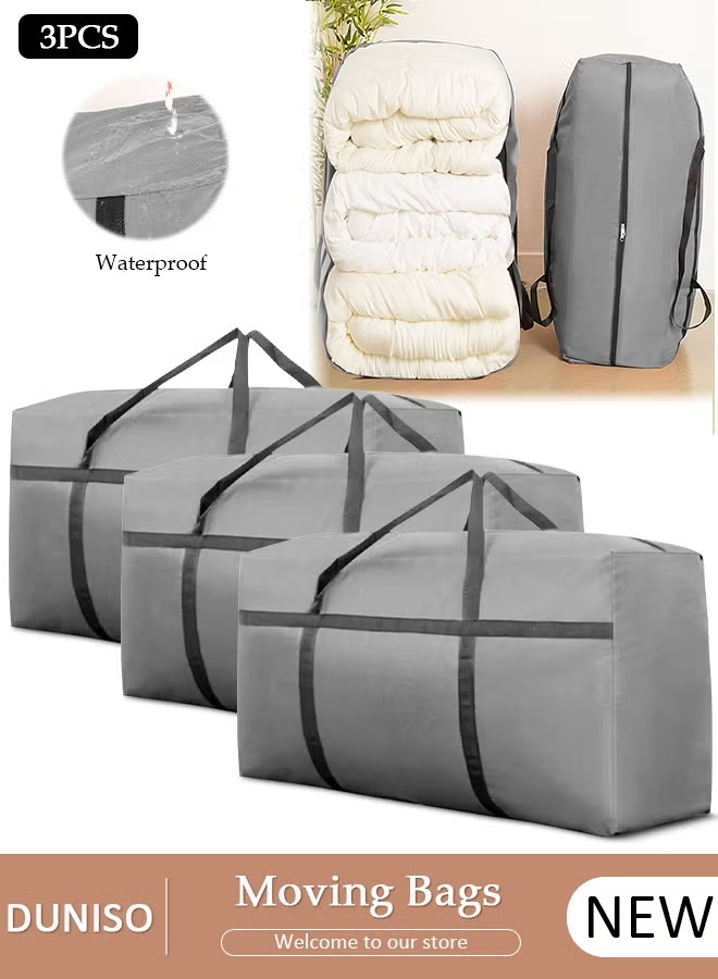 3-Piece Heavy-Duty Storage Bags With Zippers