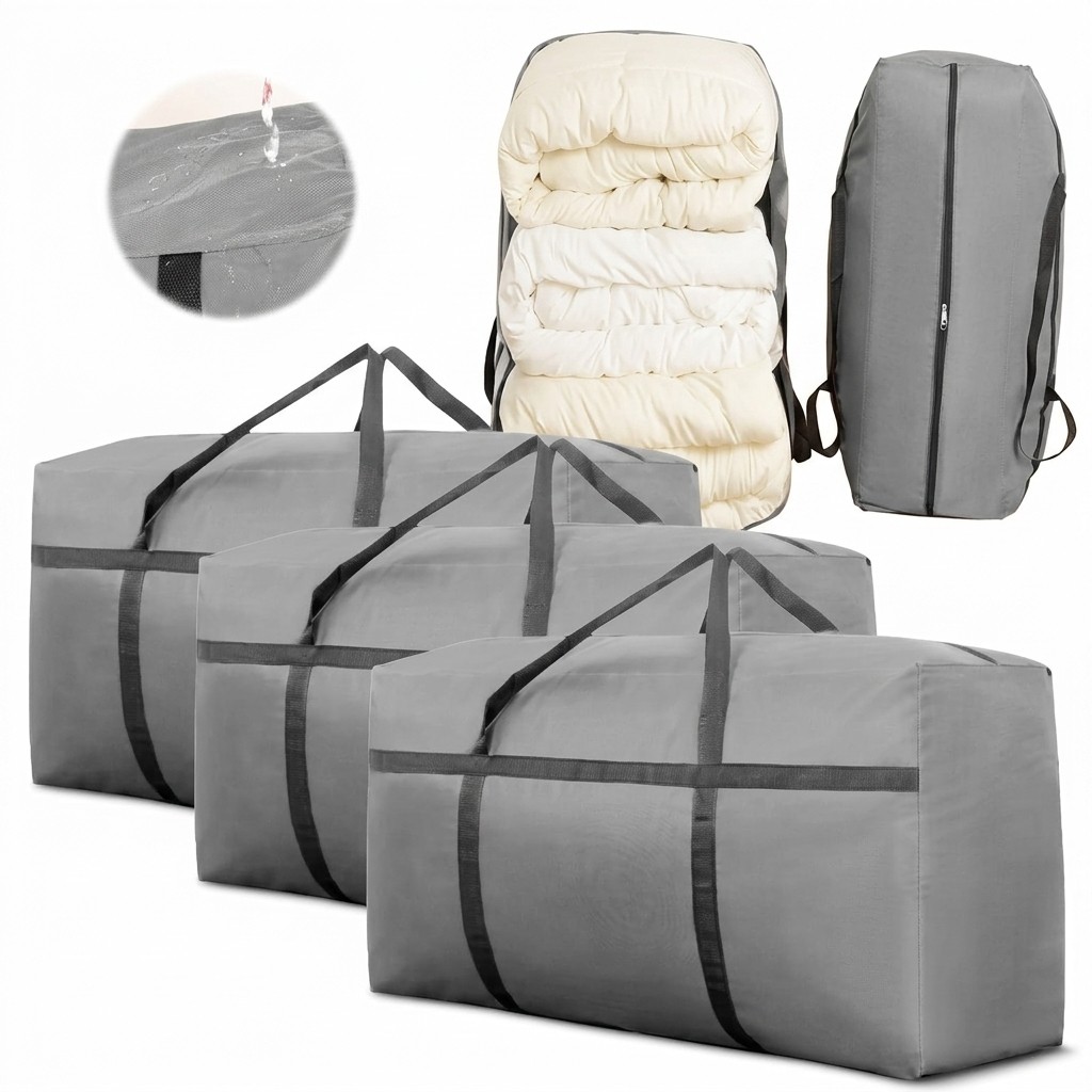 3-Piece Heavy-Duty Storage Bags With Zippers