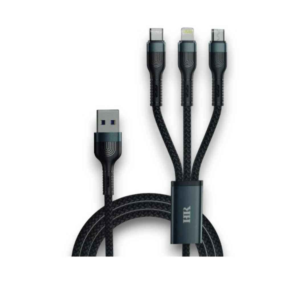 HR Fast Charger Cable For Lightning + Type-C + Micro (HR-086)