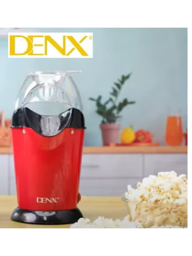 DENX Healthy/ 1100W Hot Air Popcorn Maker Without Oil/ Red