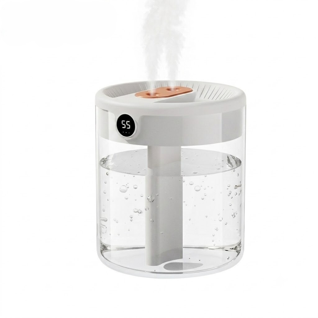 Humidifier 2L Double Nozzle Cool Mist USB Personal Desk