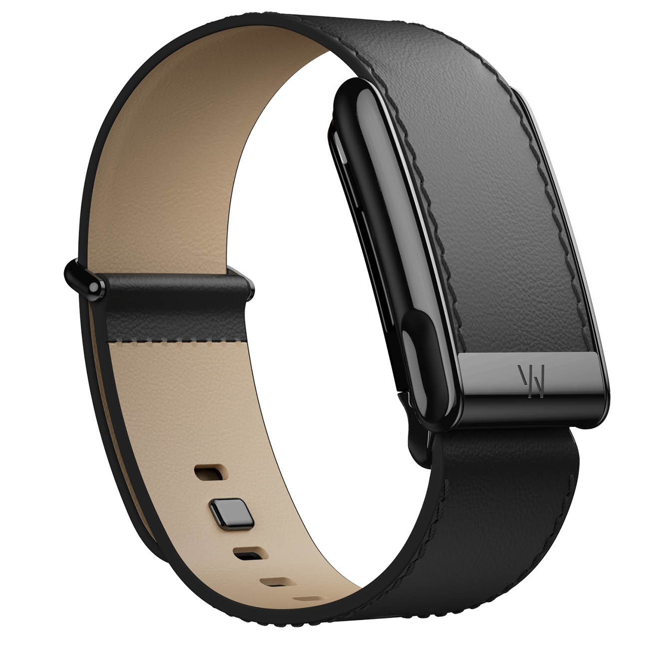 Whoop 5 MG LeatherLuxe Straight Band Strap / Large Size / Black with Black Frame
