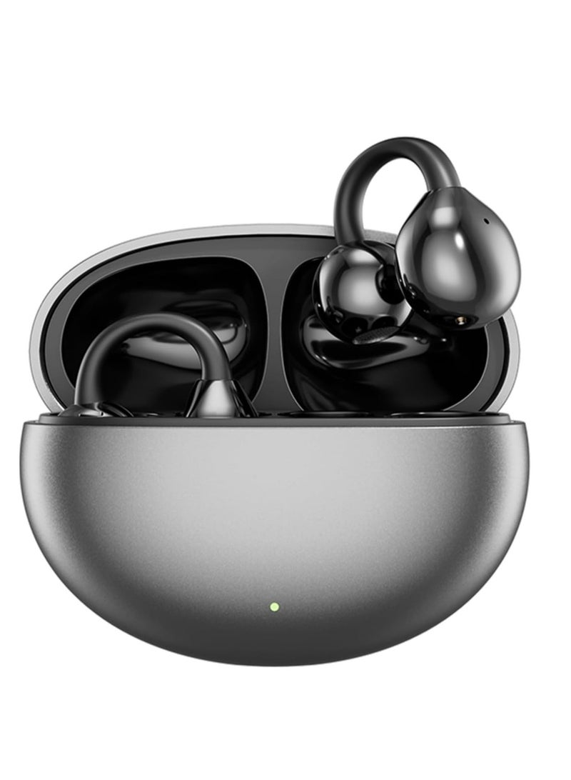 Arabest Open-Ear Wireless Clip Earbuds – Bluetooth 5.4, Headphones (Black)