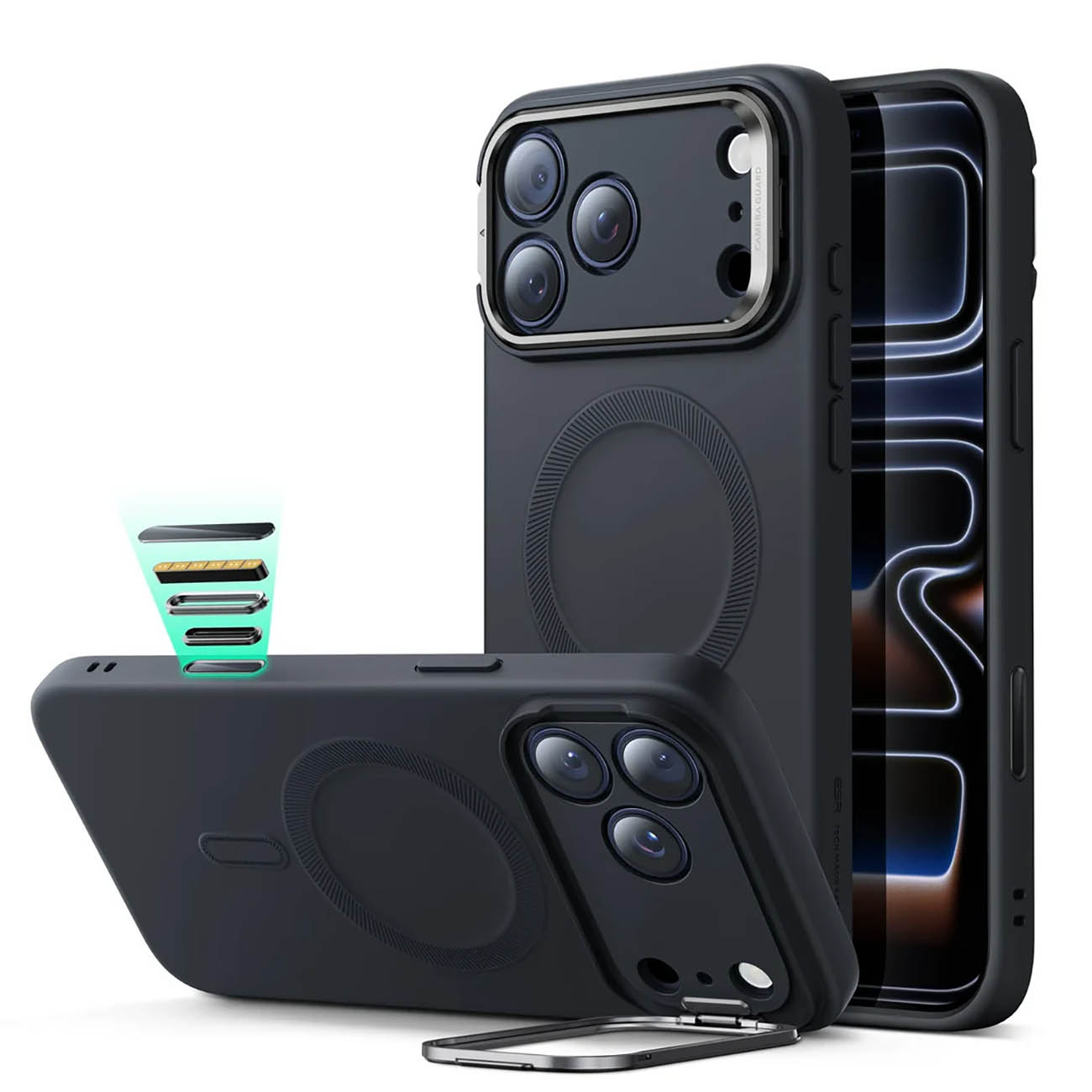All-Match Case/ iPhone 17 Pro Max/ Built-in Stand/ Black