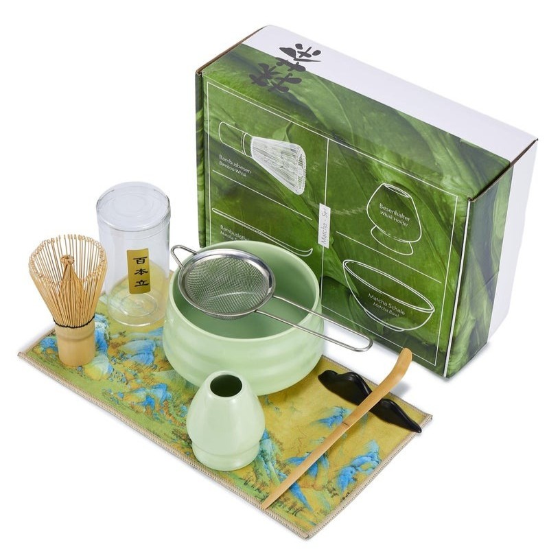 7 Piece Matcha Set / Luxurious Tea Set with Ceramic Bowl
