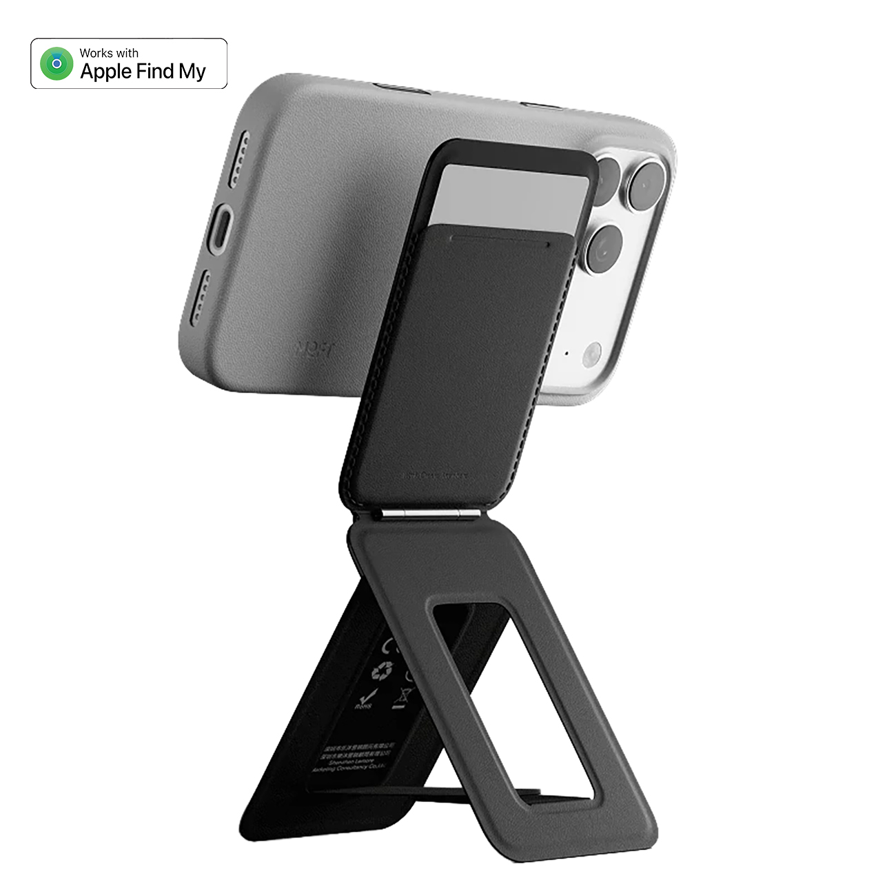 MOFT iPhone Stand & Tripod / Built-in Wallet / Folds / MagSafe & Apple Find My Supports / Jet Black