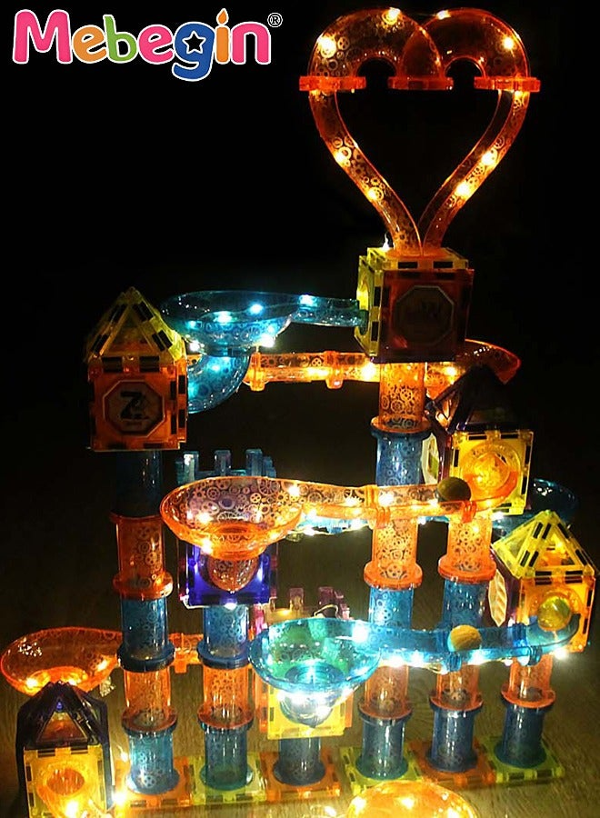 111-piece 3D magnetic light-up track building set.