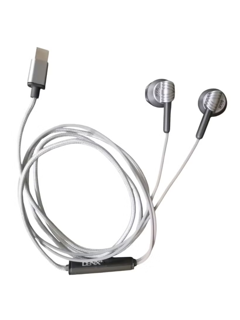 DENX/ Type-C Wired Earphone/ with Microphone/ Silver-Black