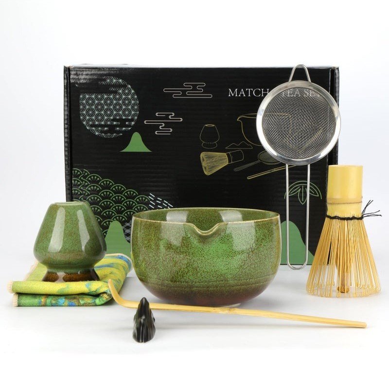 7-Piece Japanese Matcha Tea Set - Green