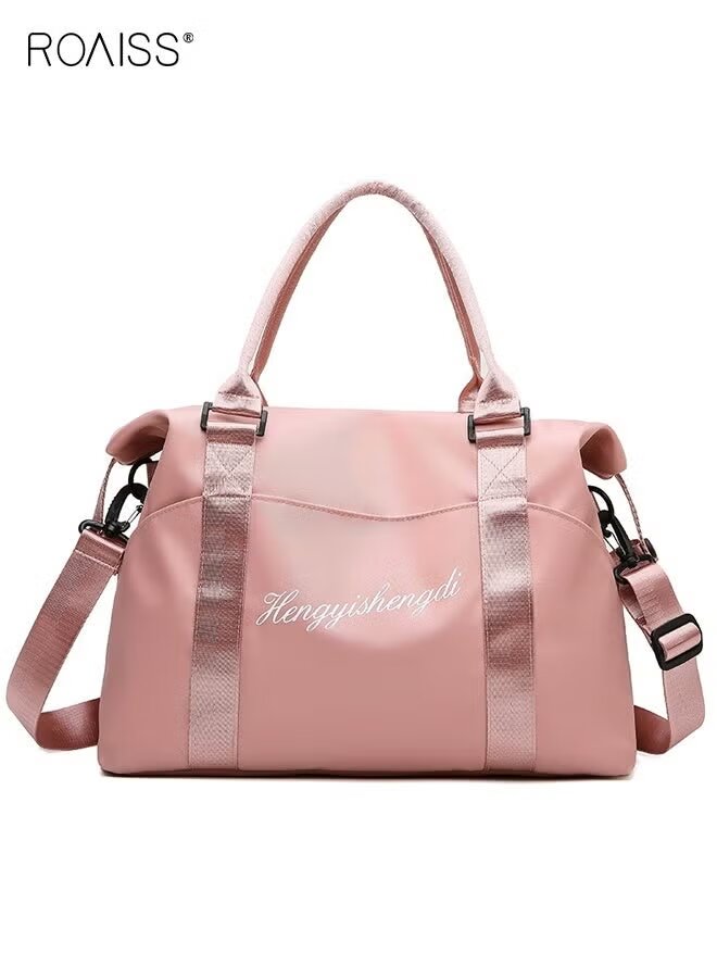 Large Capacity Duffle Bag, Dry and Wet Separation Fitness Bag Pink