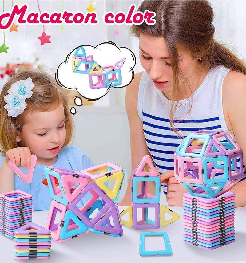 40-piece 3D magnetic building blocks and creative puzzle set.