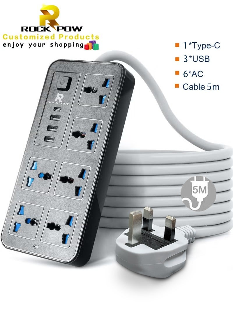 5 meters Universal Extension Lead with Multiple Function UK Plug