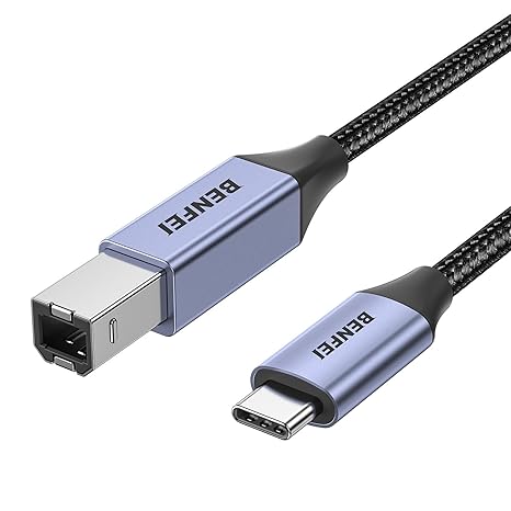 Benfei Usb B To Usb C Printer Cable 2M/ Nylon Braided