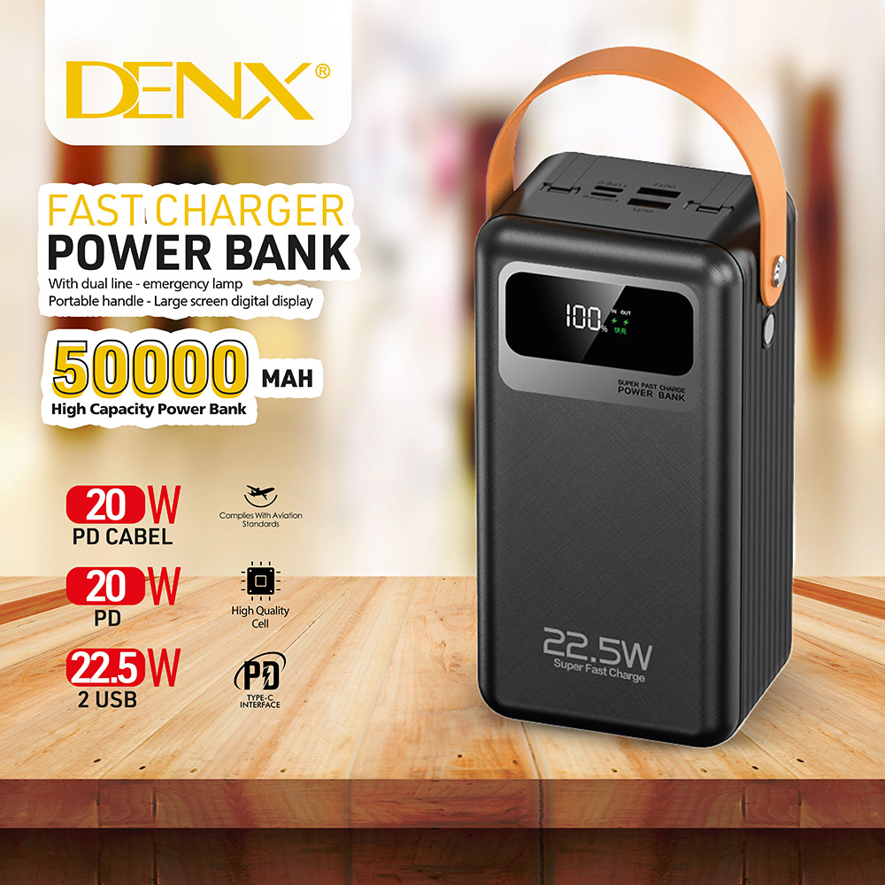 DENX 50000 mAh Power Bank/ DX404/ Black
